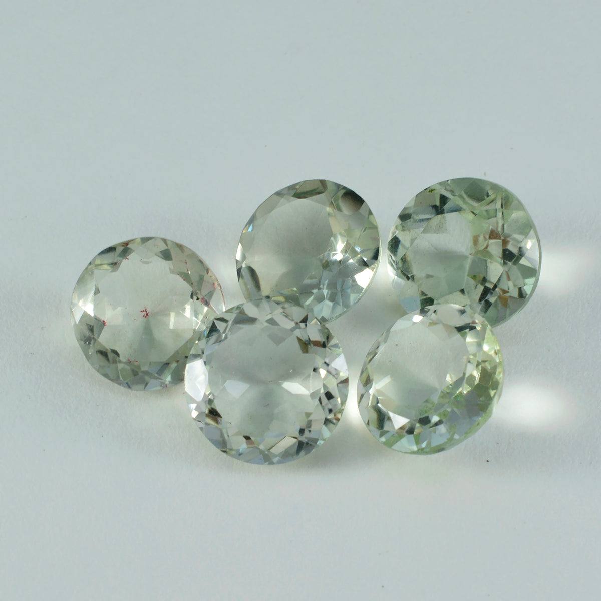 Green Amethyst 1PC Tiny 6x6 MM Round Faceted Green Polished Semi Precious Loose Gemstones