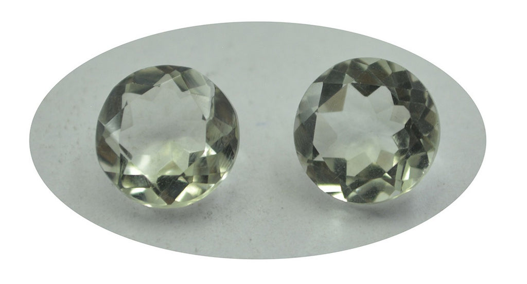 Green Amethyst 1PC Chunky 13x13 MM Round Faceted Green Natural Semi Precious Loose Gemstone