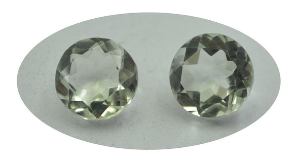 Green Amethyst 1PC Chunky 13x13 MM Round Faceted Green Natural Semi Precious Loose Gemstone