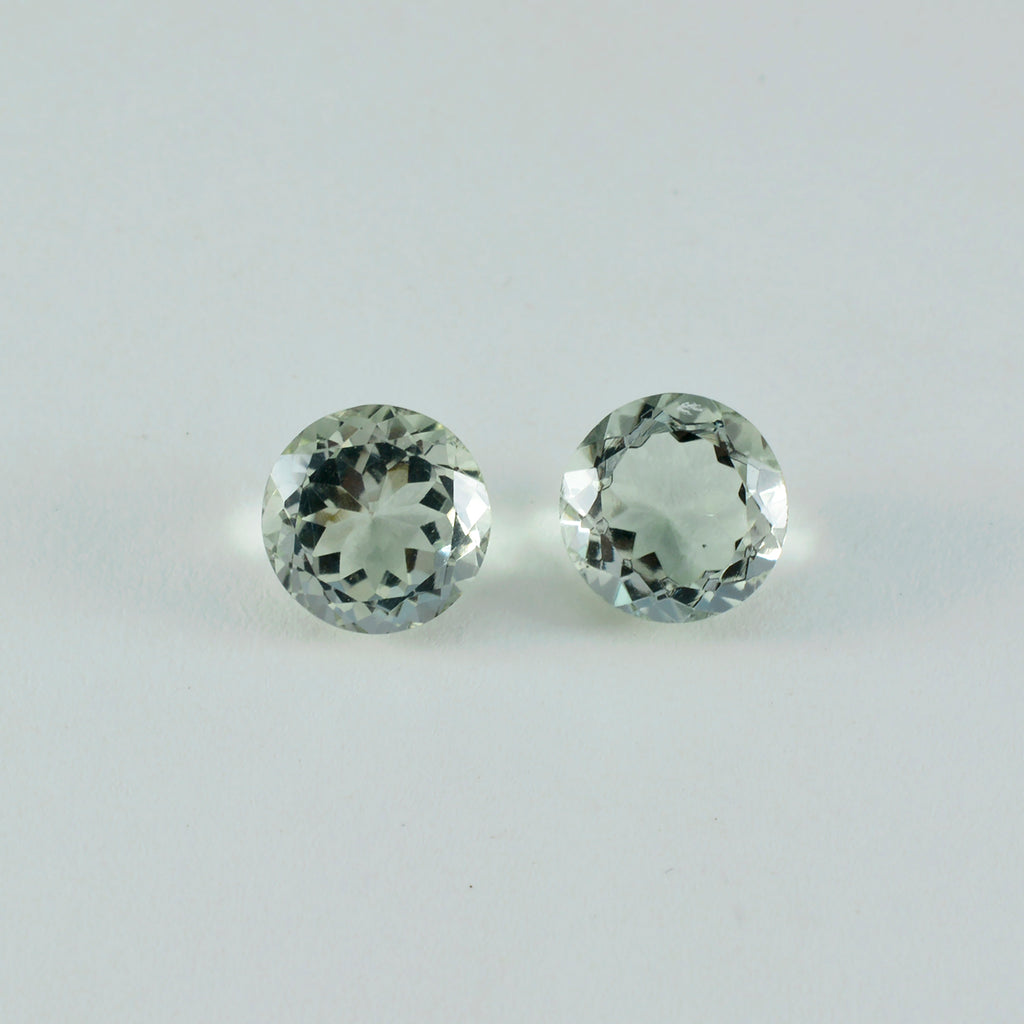 Green Amethyst 1PC Large 12x12 MM Round Faceted Green High Quality Semi Precious Loose Gems