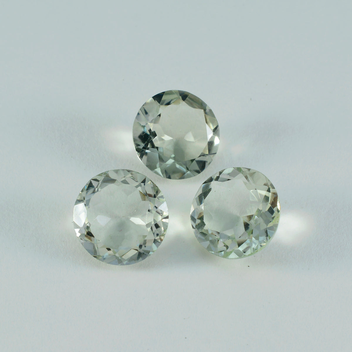Green Amethyst 1PC Chunky 15x15 MM Round Faceted Green Superior Semi Precious Gems