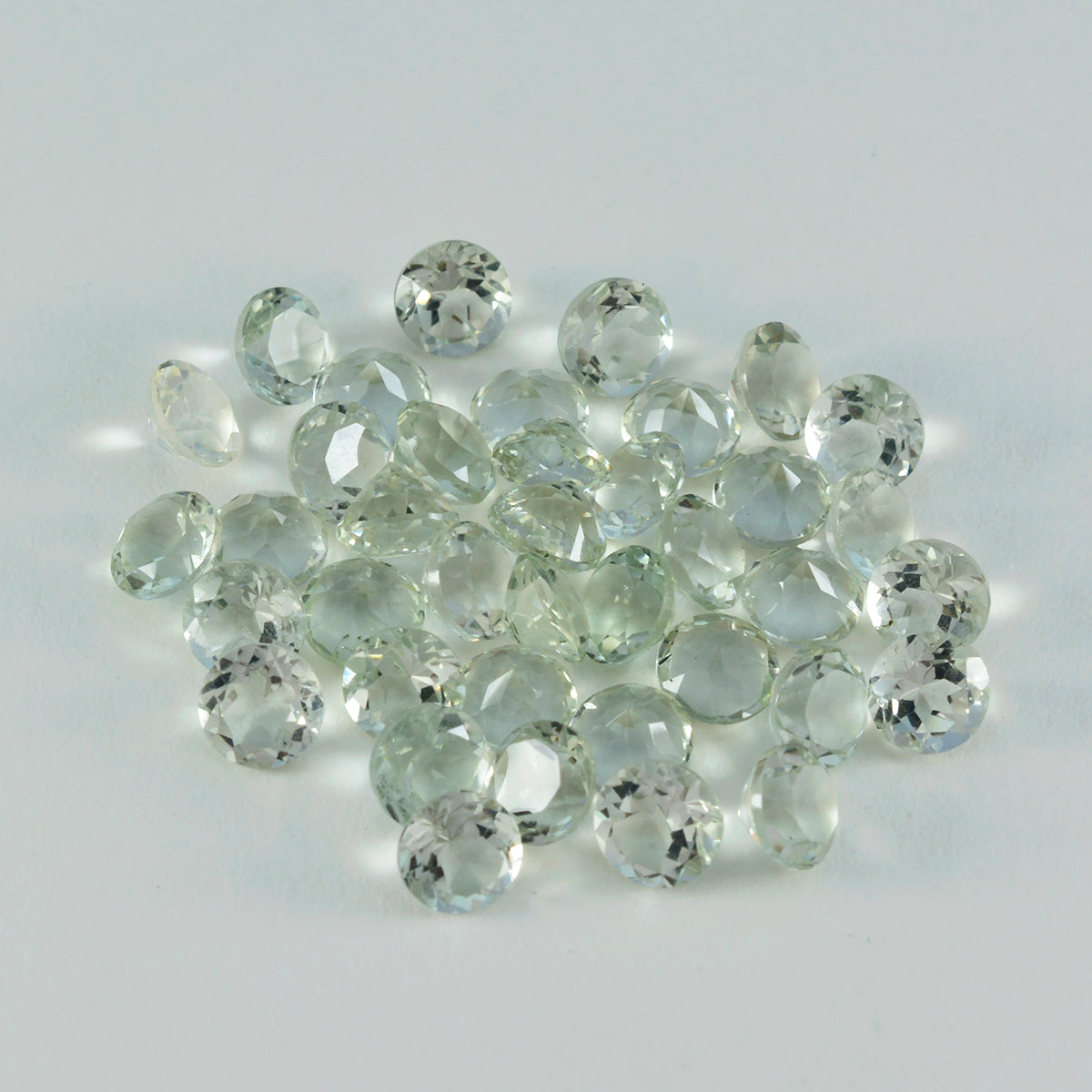 Green Amethyst 1PC Tiny 5x5 MM Round Faceted Green Sparkling Semi Precious Loose Gemstone