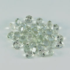 Green Amethyst 1PC Tiny 5x5 MM Round Faceted Green Sparkling Semi Precious Loose Gemstone