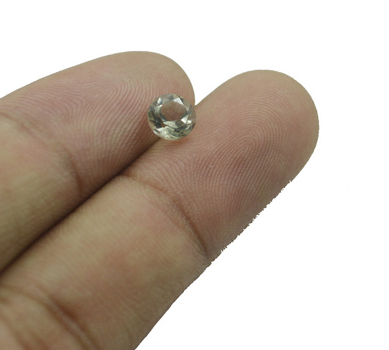 Green Amethyst 1PC Tiny 6x6 MM Round Faceted Green Polished Semi Precious Loose Gemstones