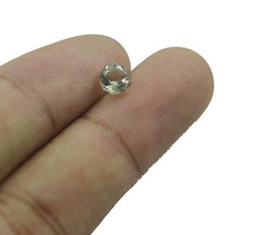 Green Amethyst 1PC Tiny 6x6 MM Round Faceted Green Polished Semi Precious Loose Gemstones