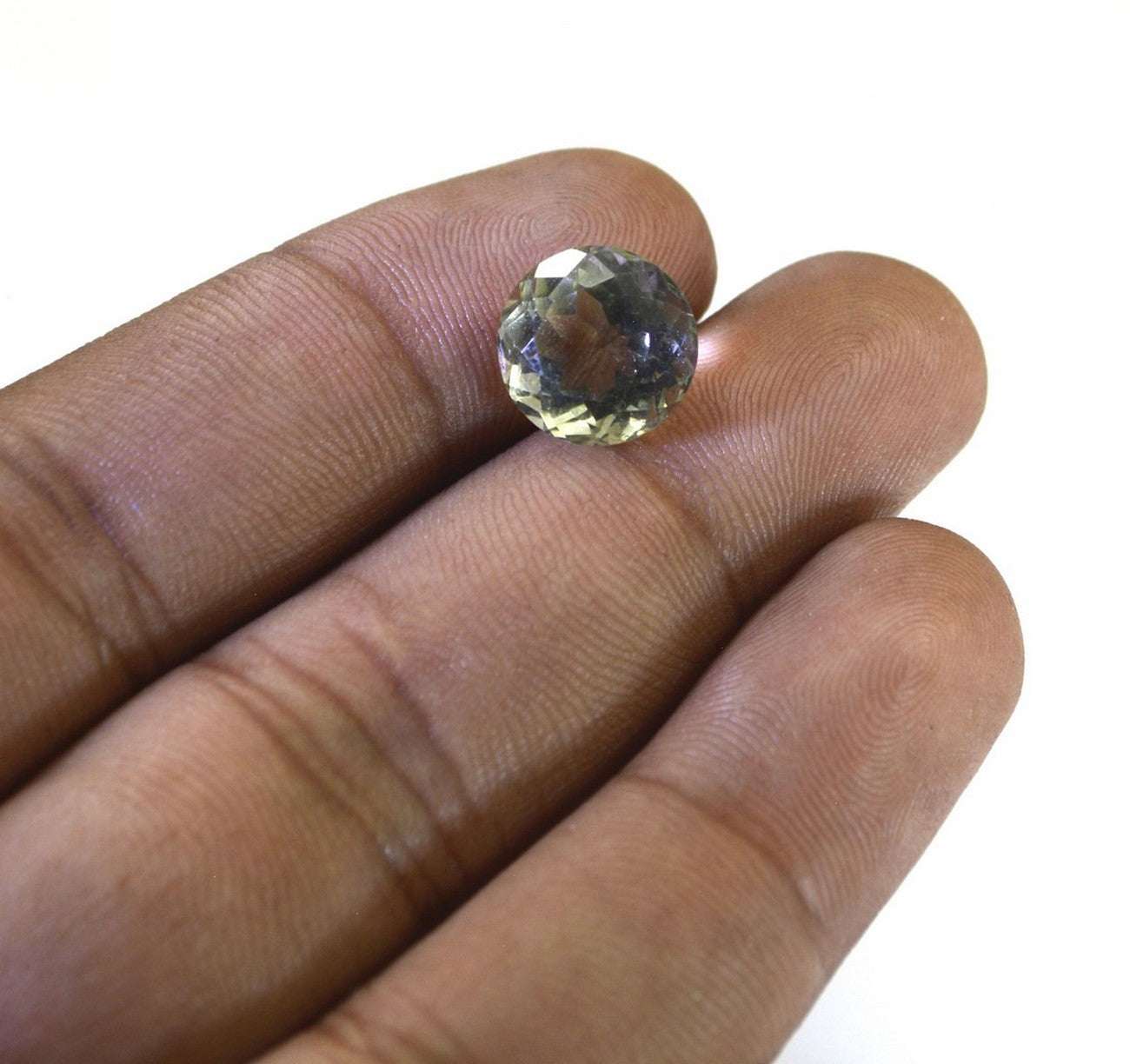 Green Amethyst 1PC Small 7x7 MM Round Faceted Green Splendid Semi Precious Gems