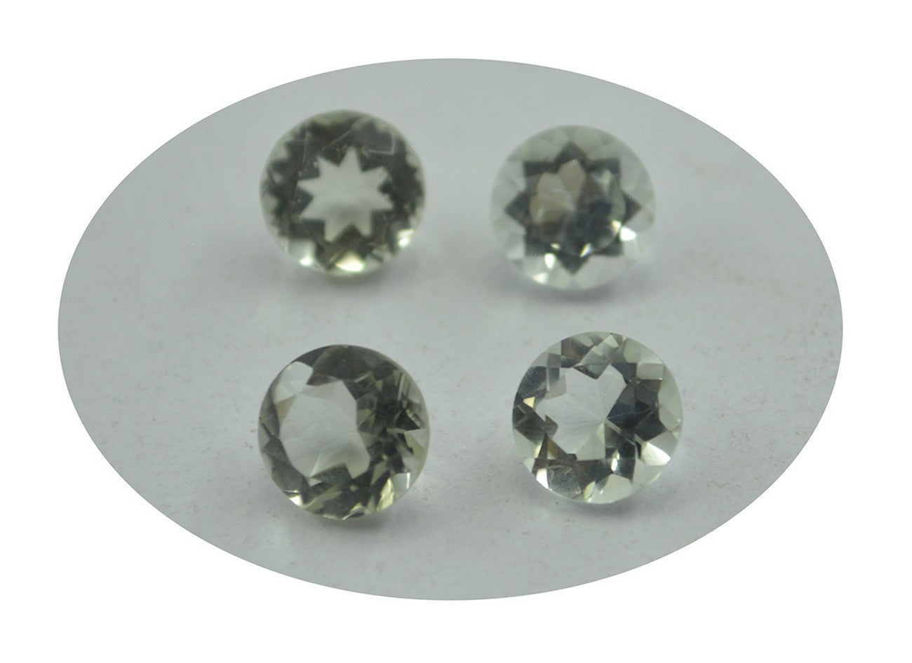 Green Amethyst 1PC Medium 9x9 MM Round Faceted Green Lustrous Semi Precious Loose Gemstone