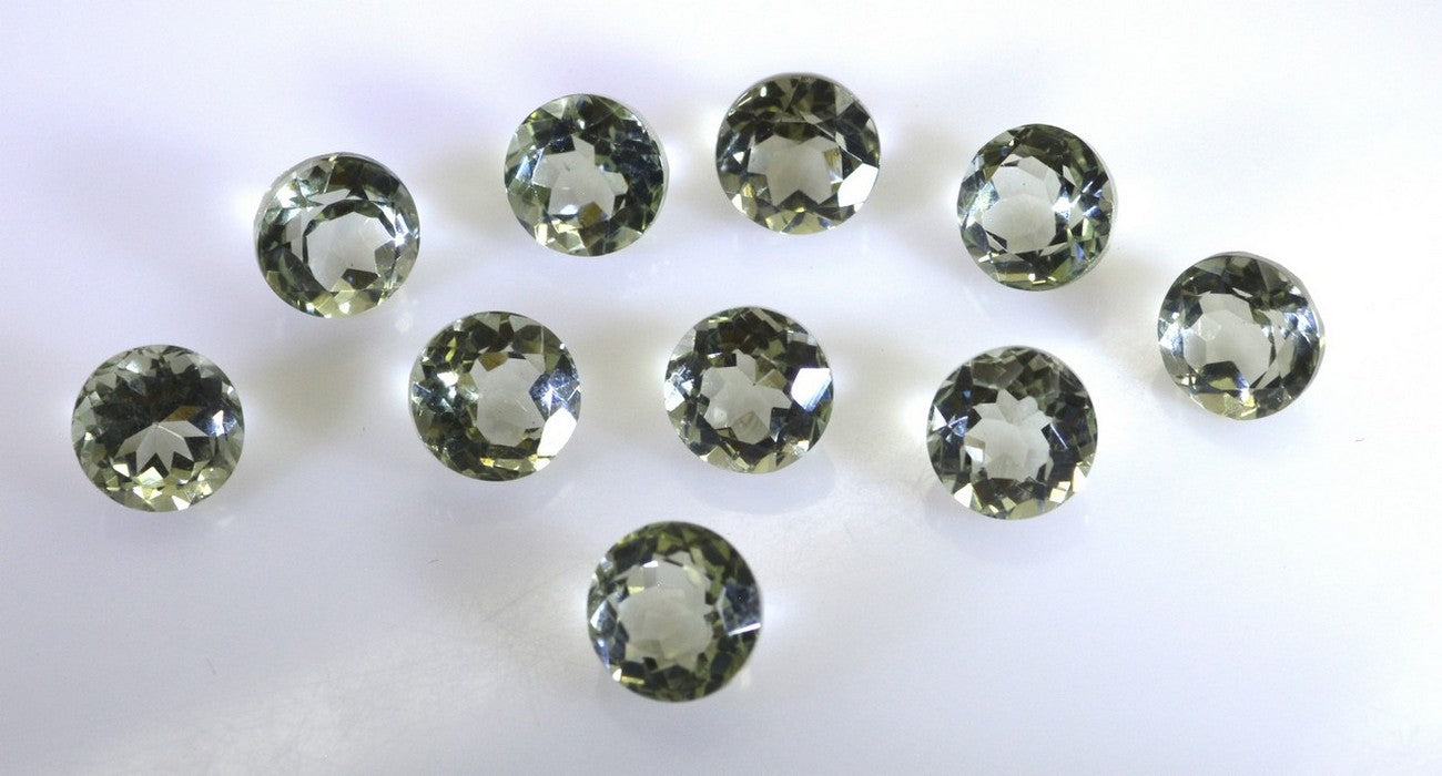 Green Amethyst 1PC Medium 9x9 MM Round Faceted Green Lustrous Semi Precious Loose Gemstone