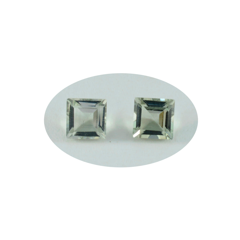 Green Amethyst 1PC Chunky 13x13 MM Square Faceted Green Natural Semi Precious Loose Gemstone