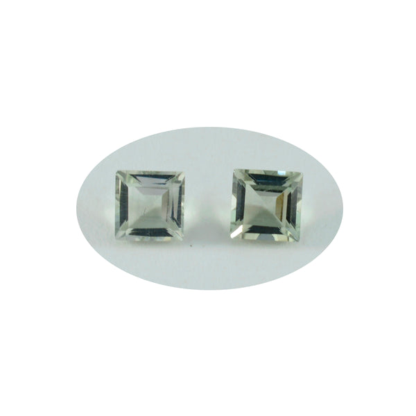 Green Amethyst 1PC Large 11x11 MM Square Faceted Green Fine Semi Precious Gems