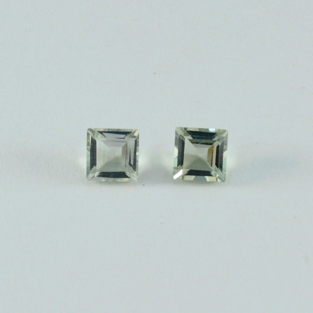 Green Amethyst 1PC Large 11x11 MM Square Faceted Green Fine Semi Precious Gems