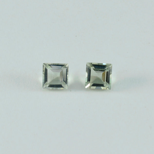 Green Amethyst 1PC Large 11x11 MM Square Faceted Green Fine Semi Precious Gems
