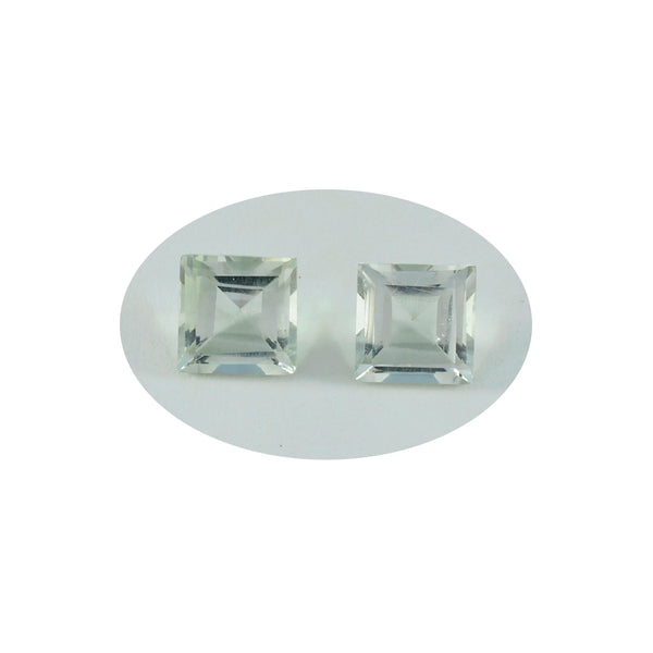 Green Amethyst 1PC Chunky 15x15 MM Square Faceted Green Superior Semi Precious Gems