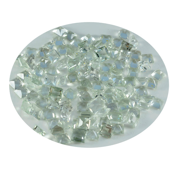 Green Amethyst 1PC Small 8x8 MM Square Faceted Green Luster Semi Precious Loose Gems