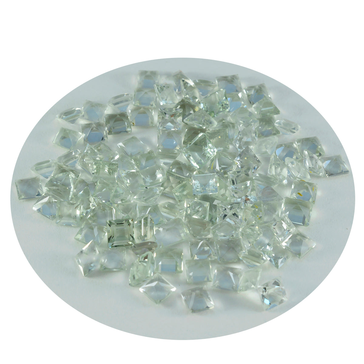 Green Amethyst 1PC Medium 9x9 MM Square Faceted Green Lustrous Semi Precious Loose Gemstone