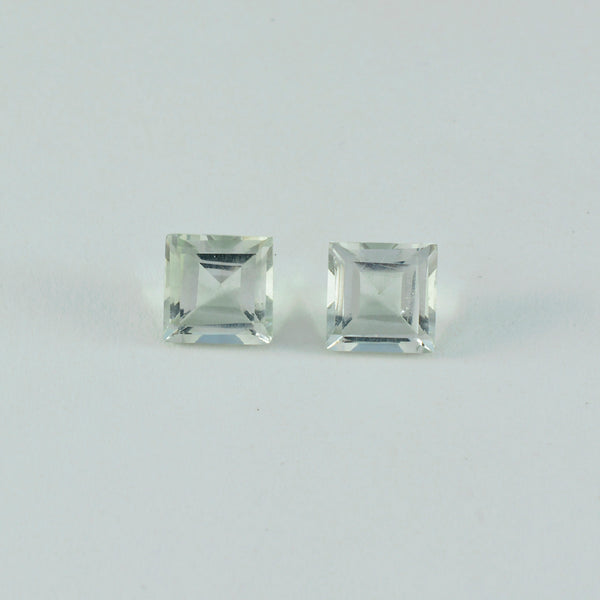 Green Amethyst 1PC Tiny 5x5 MM Square Faceted Green Sparkling Semi Precious Loose Gemstone