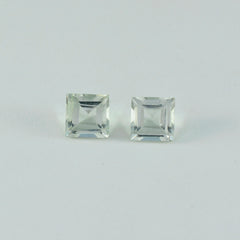 Green Amethyst 10PC Tiny 4x4 MM Square Faceted Green Brilliant Semi Precious Loose Gems