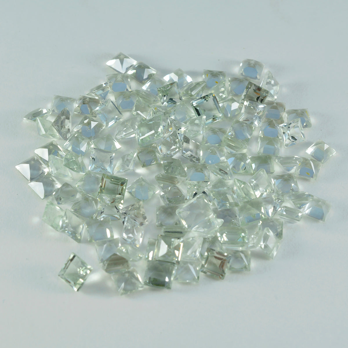Green Amethyst 1PC Chunky 14x14 MM Square Faceted Green Genuine Semi Precious Loose Gemstones