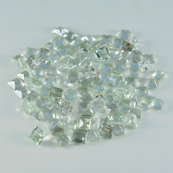 Green Amethyst 1PC Chunky 14x14 MM Square Faceted Green Genuine Semi Precious Loose Gemstones