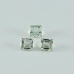 Green Amethyst 10PC Tiny 3x3 MM Square Faceted Green Fiery Semi Precious Gems