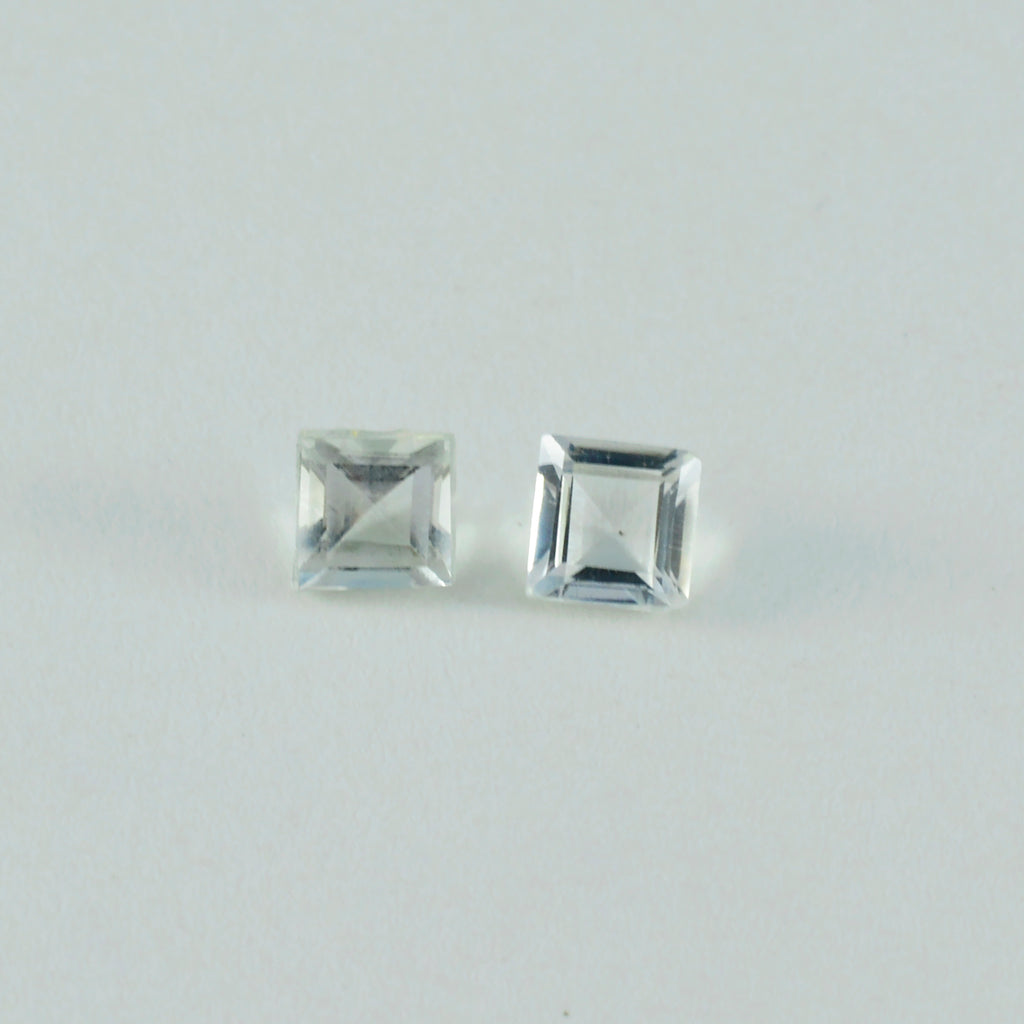 Green Amethyst 1PC Tiny 6x6 MM Square Faceted Green Polished Semi Precious Loose Gemstones