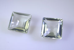 Green Amethyst 1PC Small 7x7 MM Square Faceted Green Splendid Semi Precious Gems