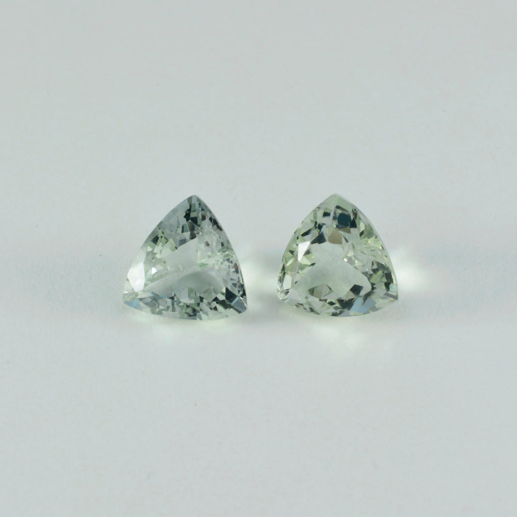 Green Amethyst 10PC Tiny 4x4 MM Triangle Faceted Green Brilliant Semi Precious Loose Gems