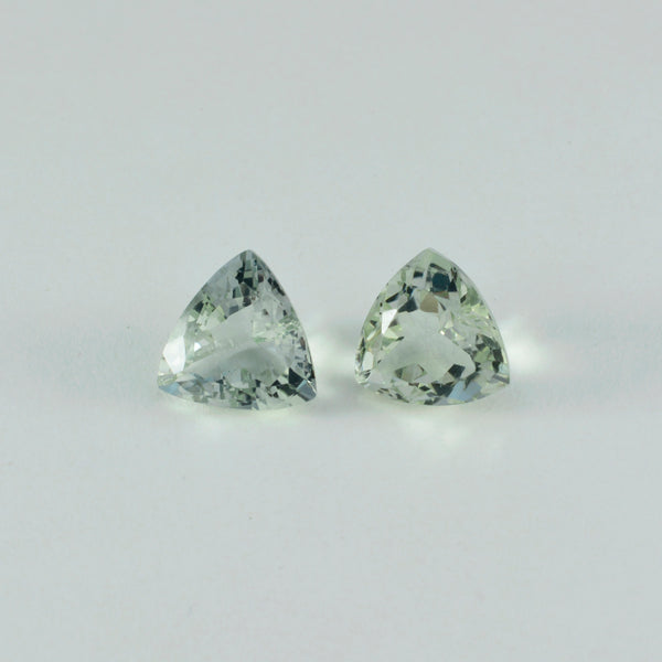 Green Amethyst 10PC Tiny 4x4 MM Triangle Faceted Green Brilliant Semi Precious Loose Gems