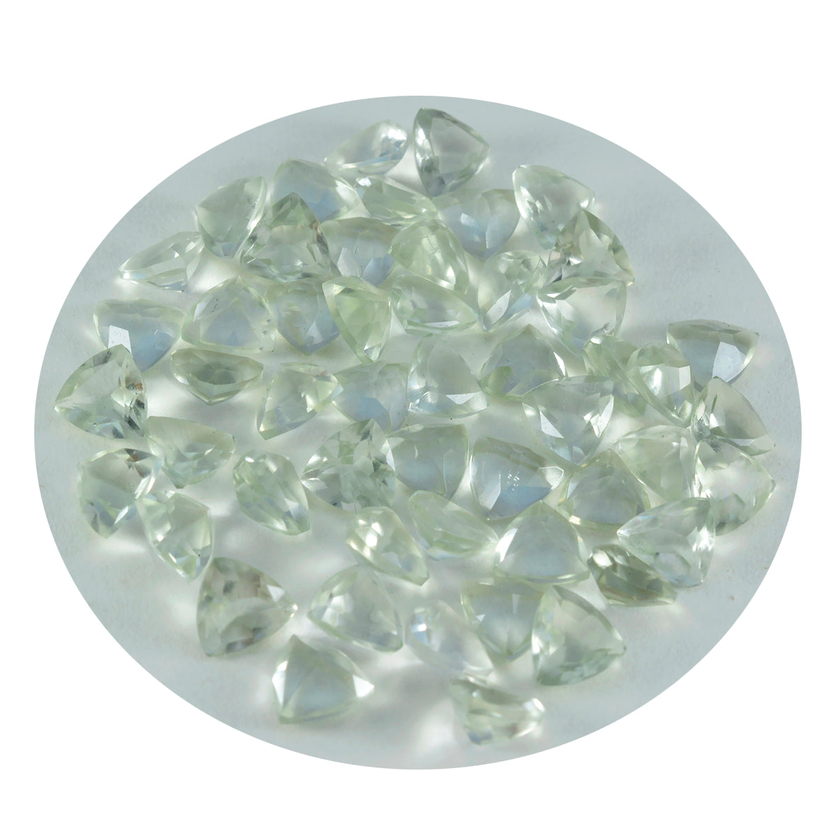 Green Amethyst 1PC Small 7x7 MM Triangle Faceted Green Splendid Semi Precious Gems Immagine secondaria del prodotto