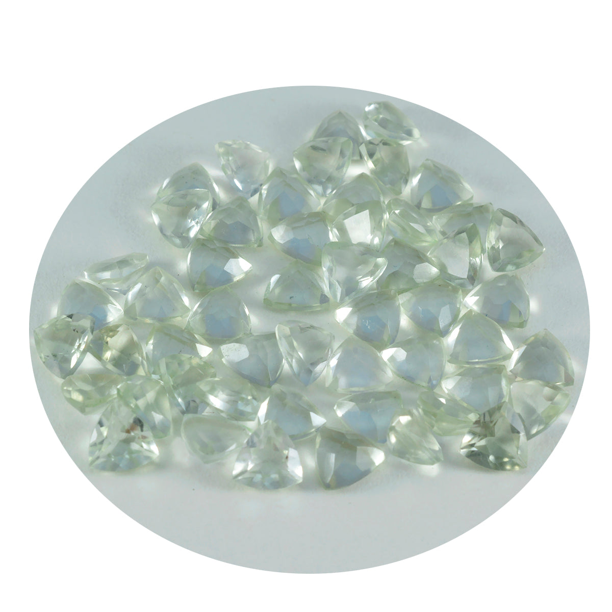 Green Amethyst 1PC Medium 9x9 MM Triangle Faceted Green Lustrous Semi Precious Loose Gemstone