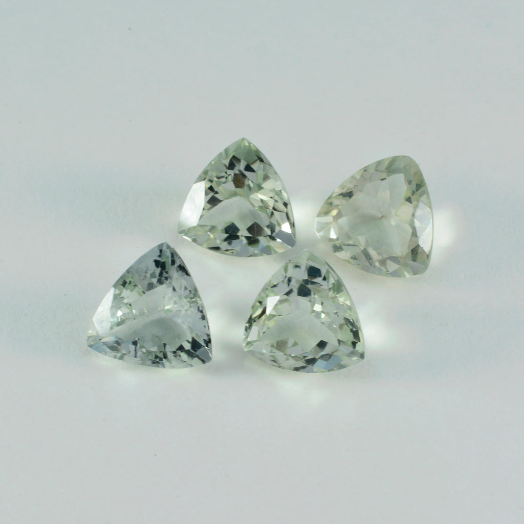 Green Amethyst 1PC Large 10x10 MM Triangle Faceted Green Shine Semi Precious Loose Gemstones
