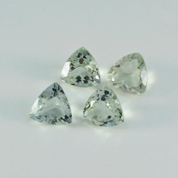 Green Amethyst 1PC Medium 9x9 MM Triangle Faceted Green Lustrous Semi Precious Loose Gemstone