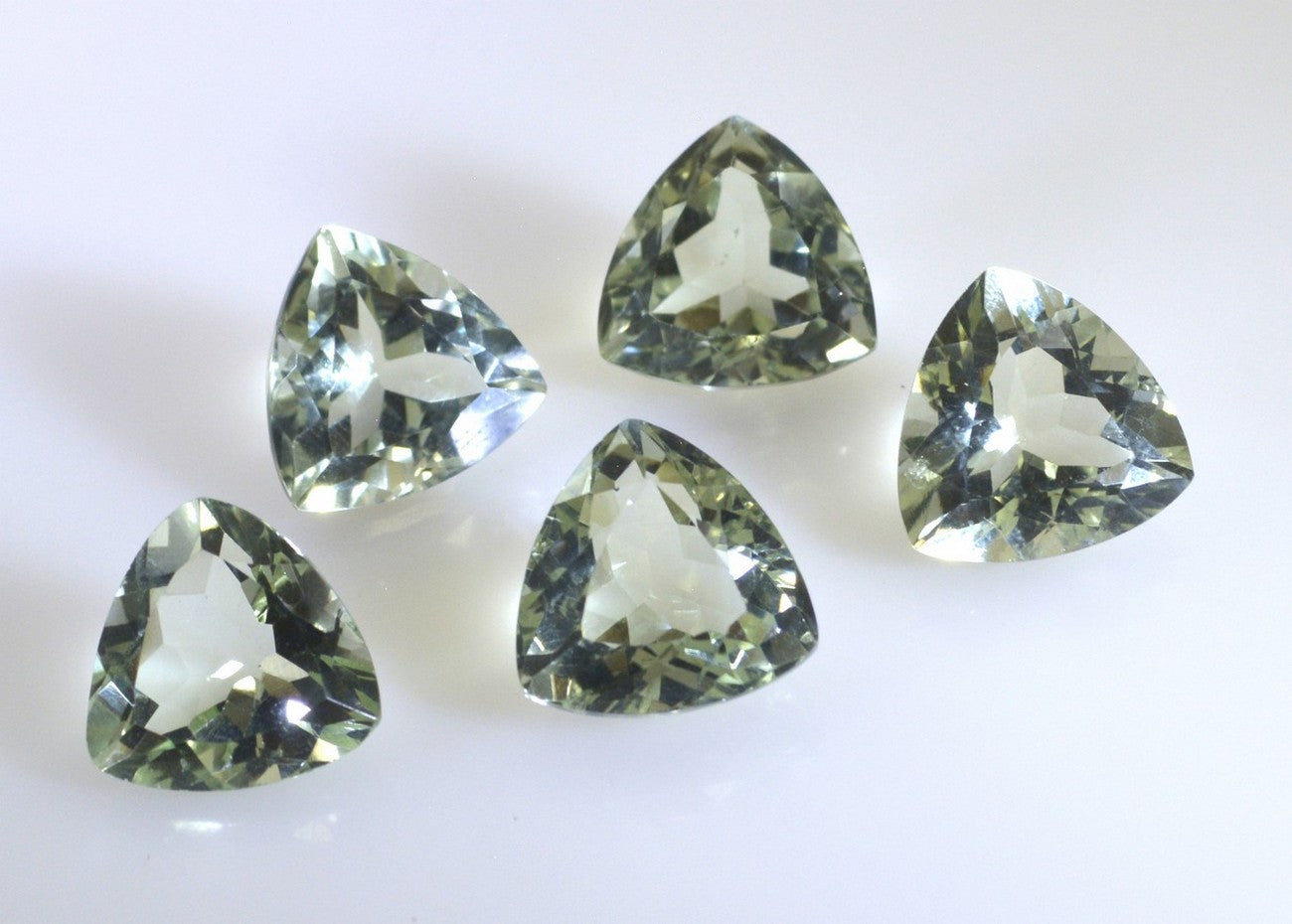 Green Amethyst 1PC Chunky 13x13 MM Triangle Faceted Green Natural Semi Precious Loose Gemstone