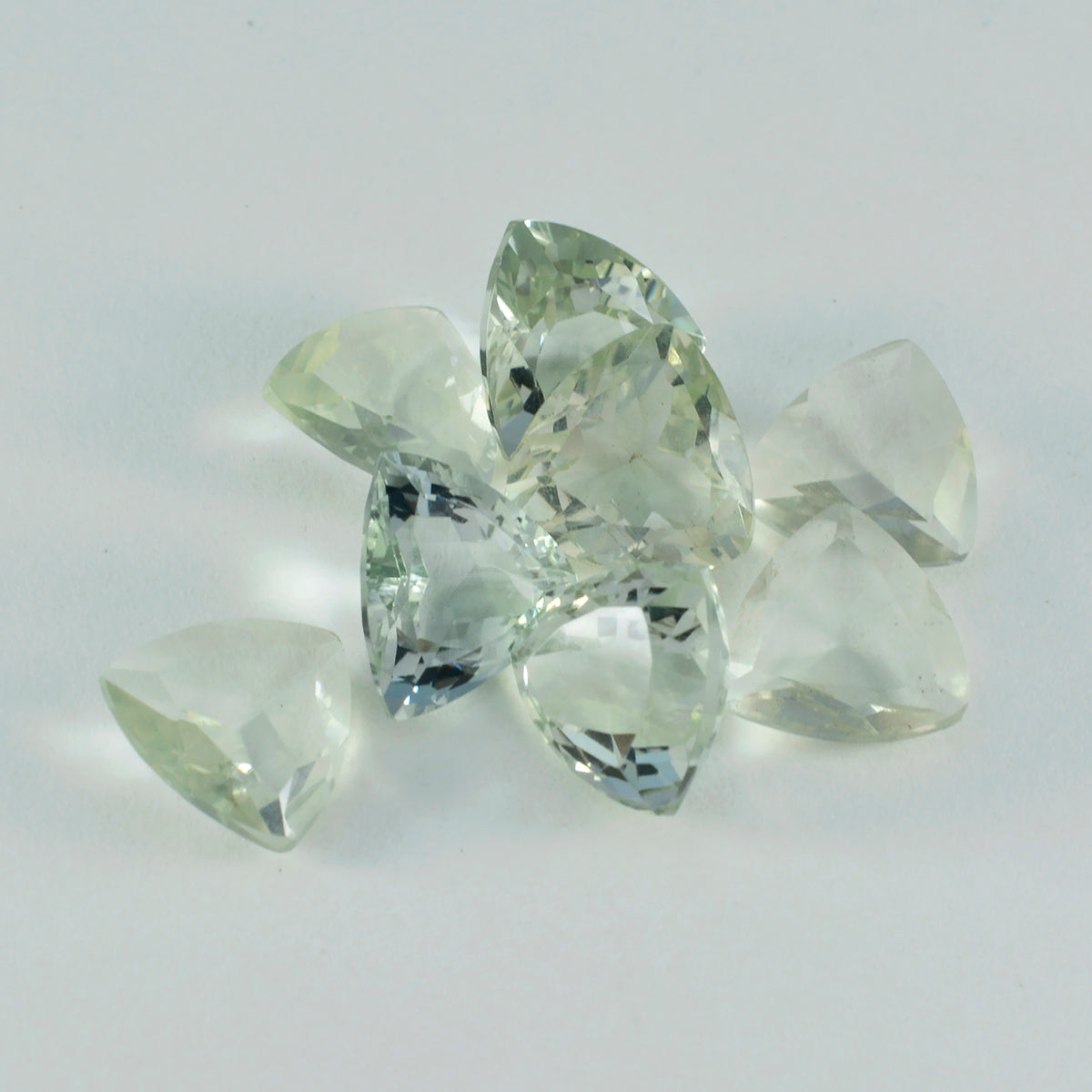 Green Amethyst 1PC Chunky 14x14 MM Triangle Faceted Green Genuine Semi Precious Loose Gemstones