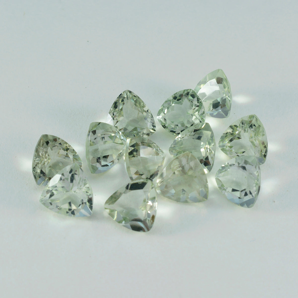 Green Amethyst 1PC Tiny 5x5 MM Triangle Faceted Green Sparkling Semi Precious Loose Gemstone