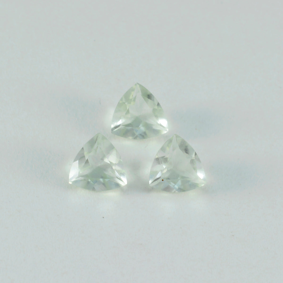 Green Amethyst 1PC Small 7x7 MM Triangle Faceted Green Splendid Semi Precious Gems