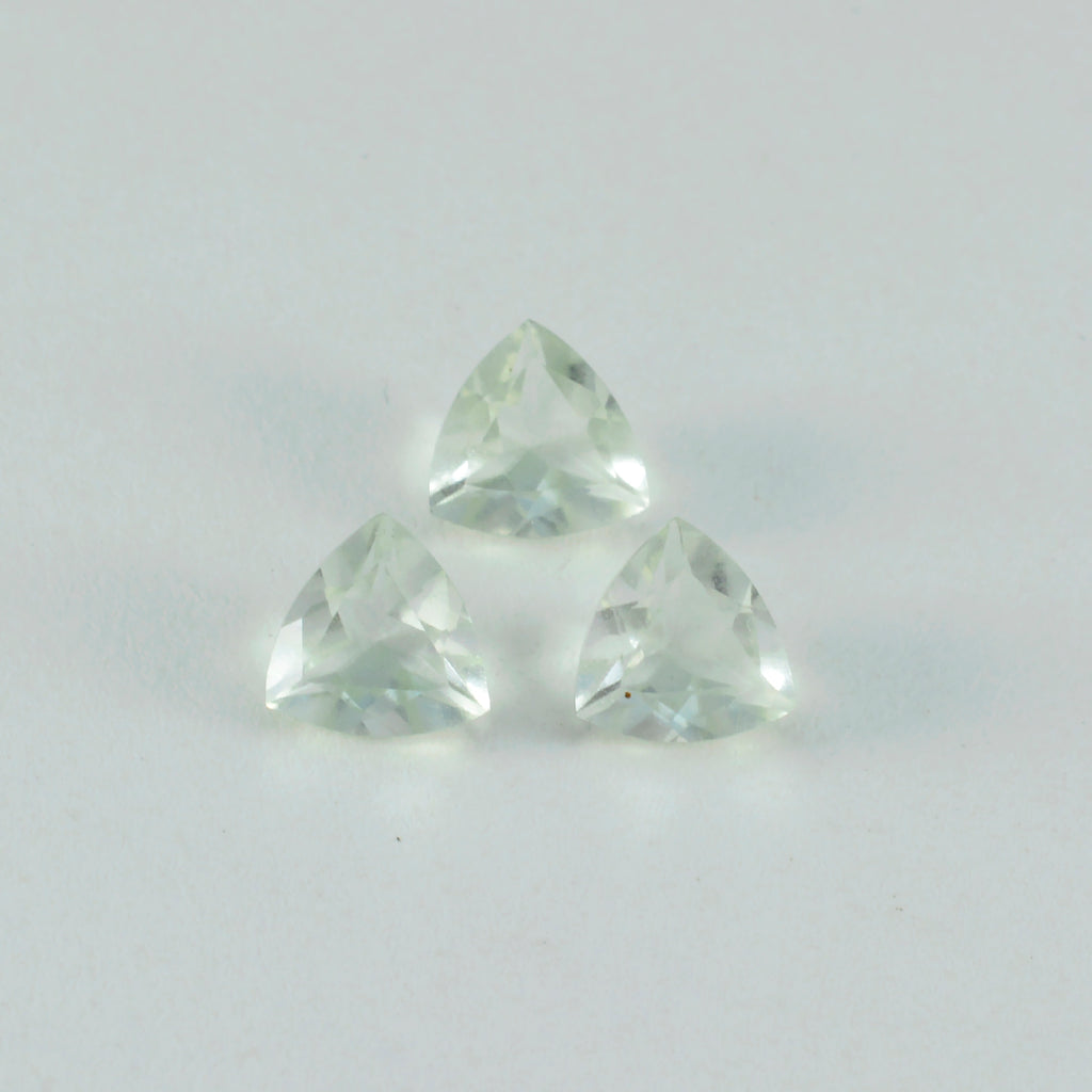Green Amethyst 1PC Small 7x7 MM Triangle Faceted Green Splendid Semi Precious Gems