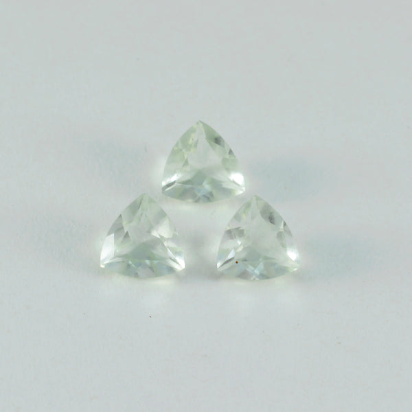 Green Amethyst 1PC Small 7x7 MM Triangle Faceted Green Splendid Semi Precious Gems