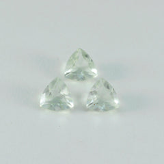Green Amethyst 1PC Small 7x7 MM Triangle Faceted Green Splendid Semi Precious Gems