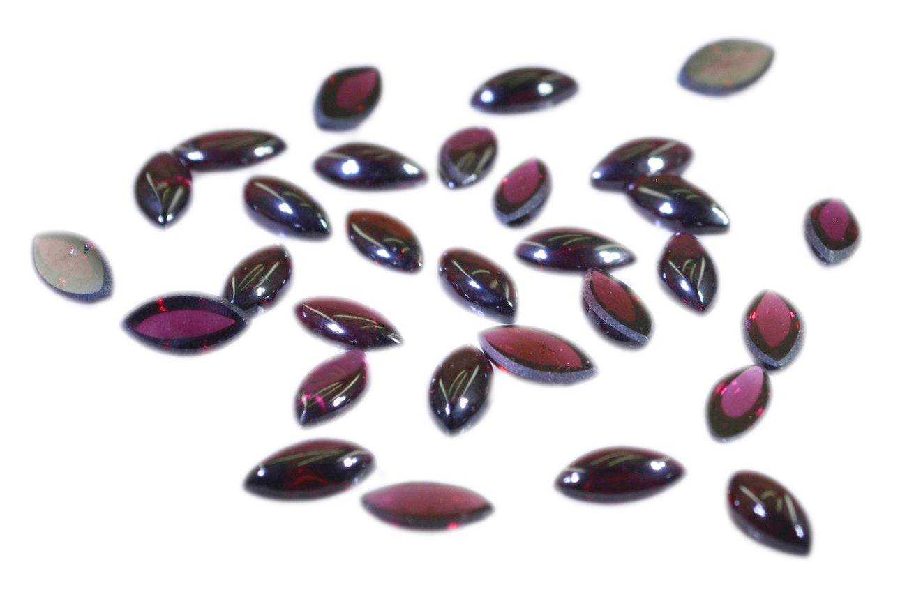 Garnet 10PC Tiny 3x6 MM Marquise  Cabochon Red Luster semi Precious Precious Gemstone
