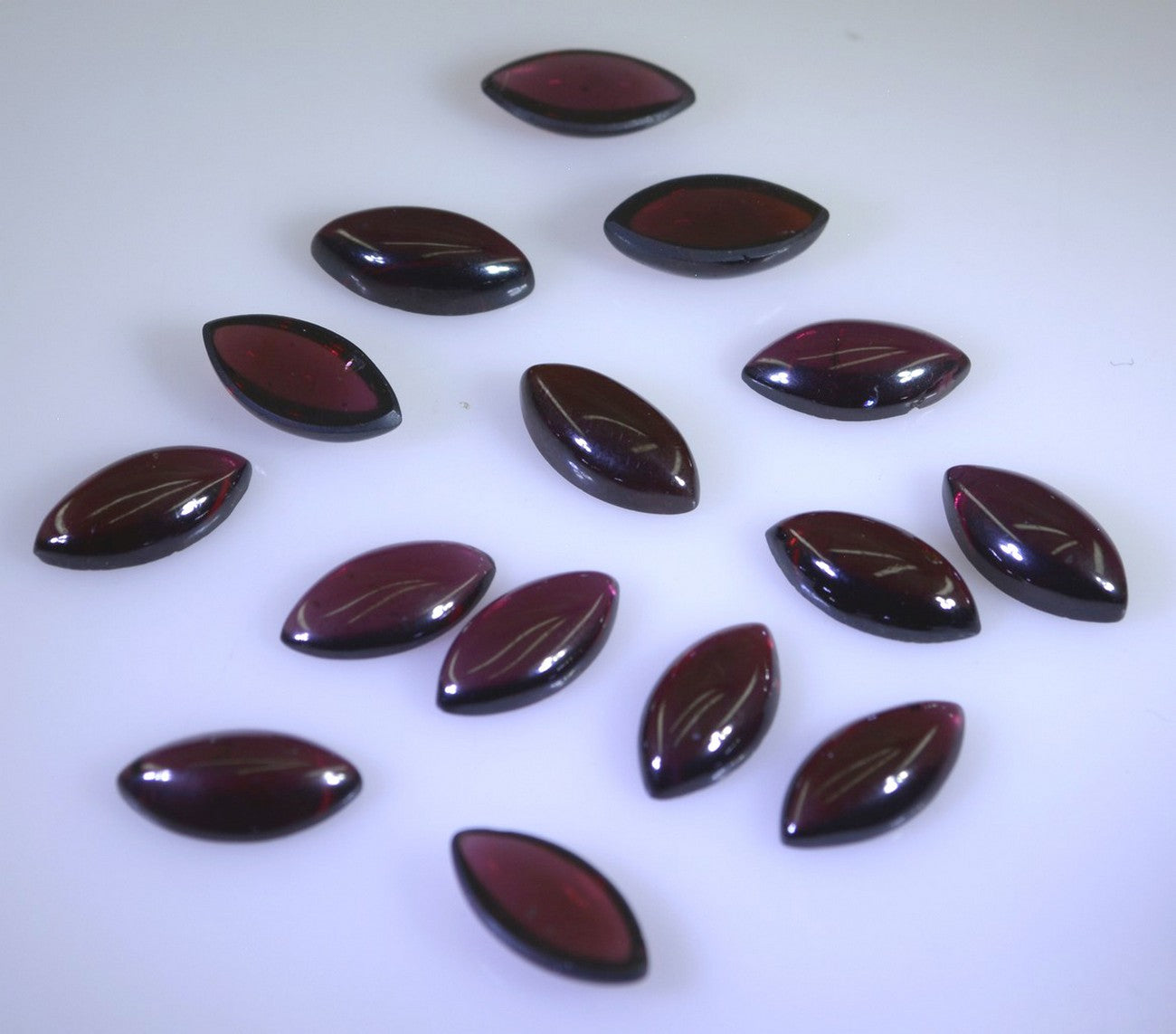 Garnet 1PC Small 5x10 MM Marquise  Cabochon Red Shine semi Precious Loose Gems