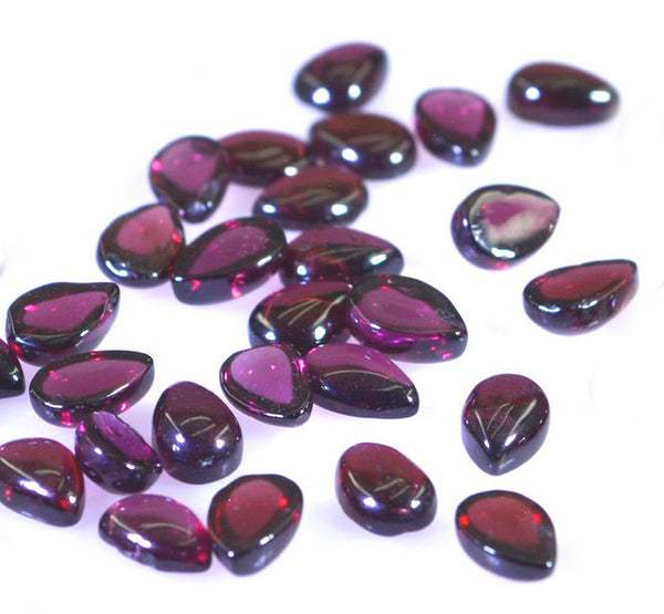 Garnet 1PC Medium 8x10 MM Pear Cabochon Red Brilliant semi Precious Loose Gemstones