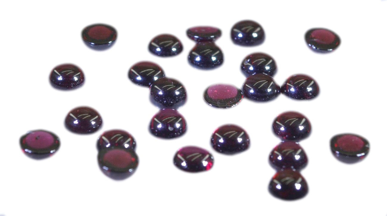 Garnet 1PC Tiny 6x6 MM Round Cabochon Red Brilliant semi Precious Loose Gemstones