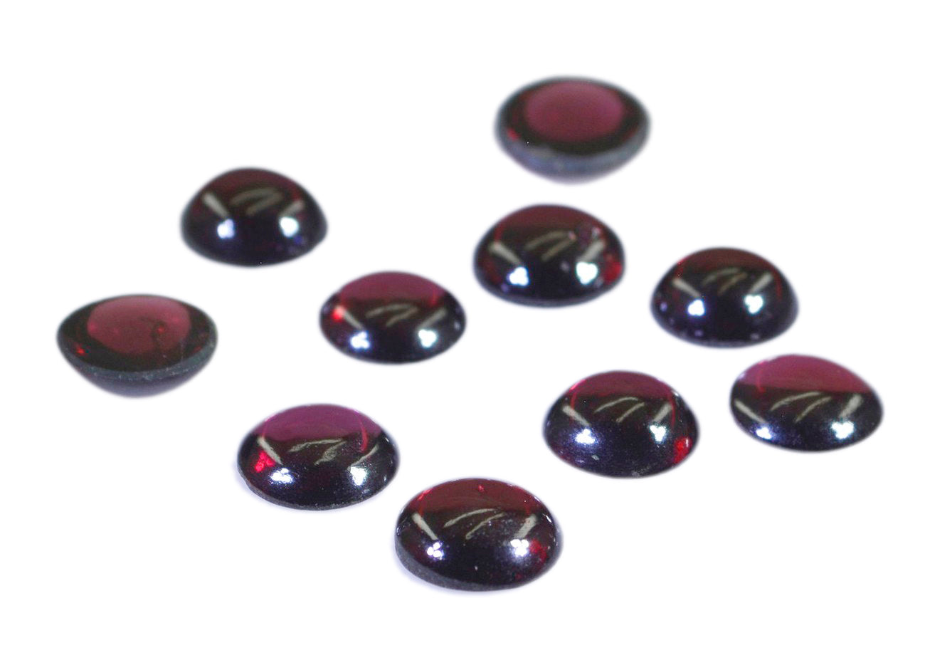 Garnet 1PC Small 8x8 MM Round Cabochon Red Polished semi Precious Precious Gemstone