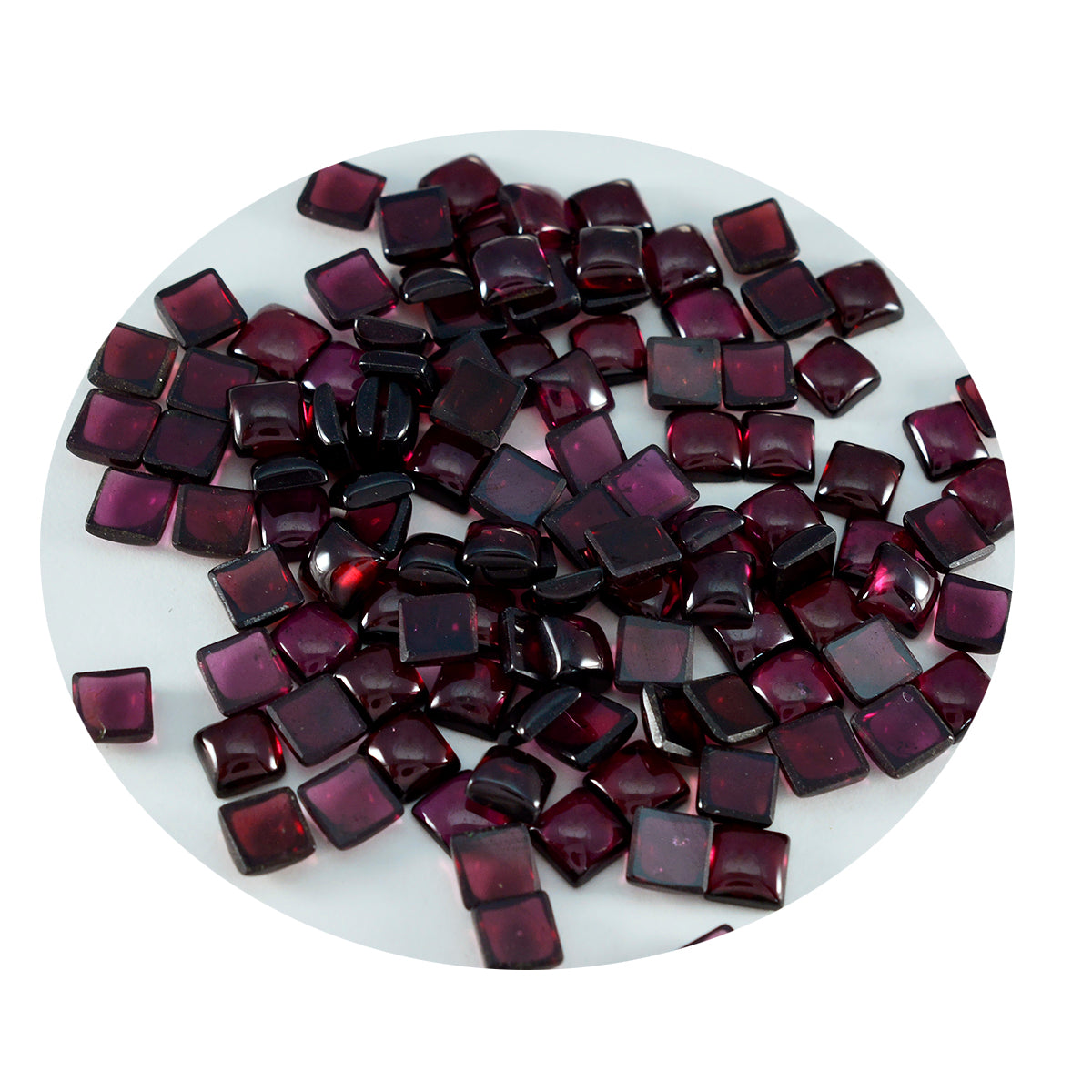 Garnet 10PC Tiny 5x5 MM Square Cabochon Red Sparkling semi Precious Gems Immagine secondaria del prodotto