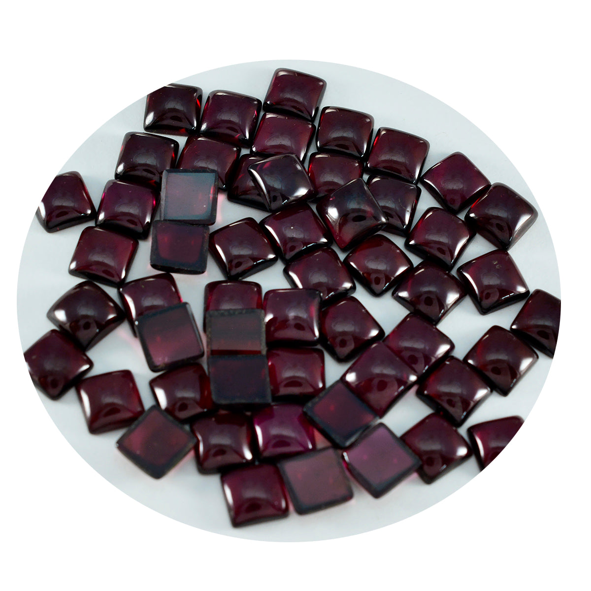 Garnet 1PC Tiny 6x6 MM Square Cabochon Red Polished semi Precious Loose Gems