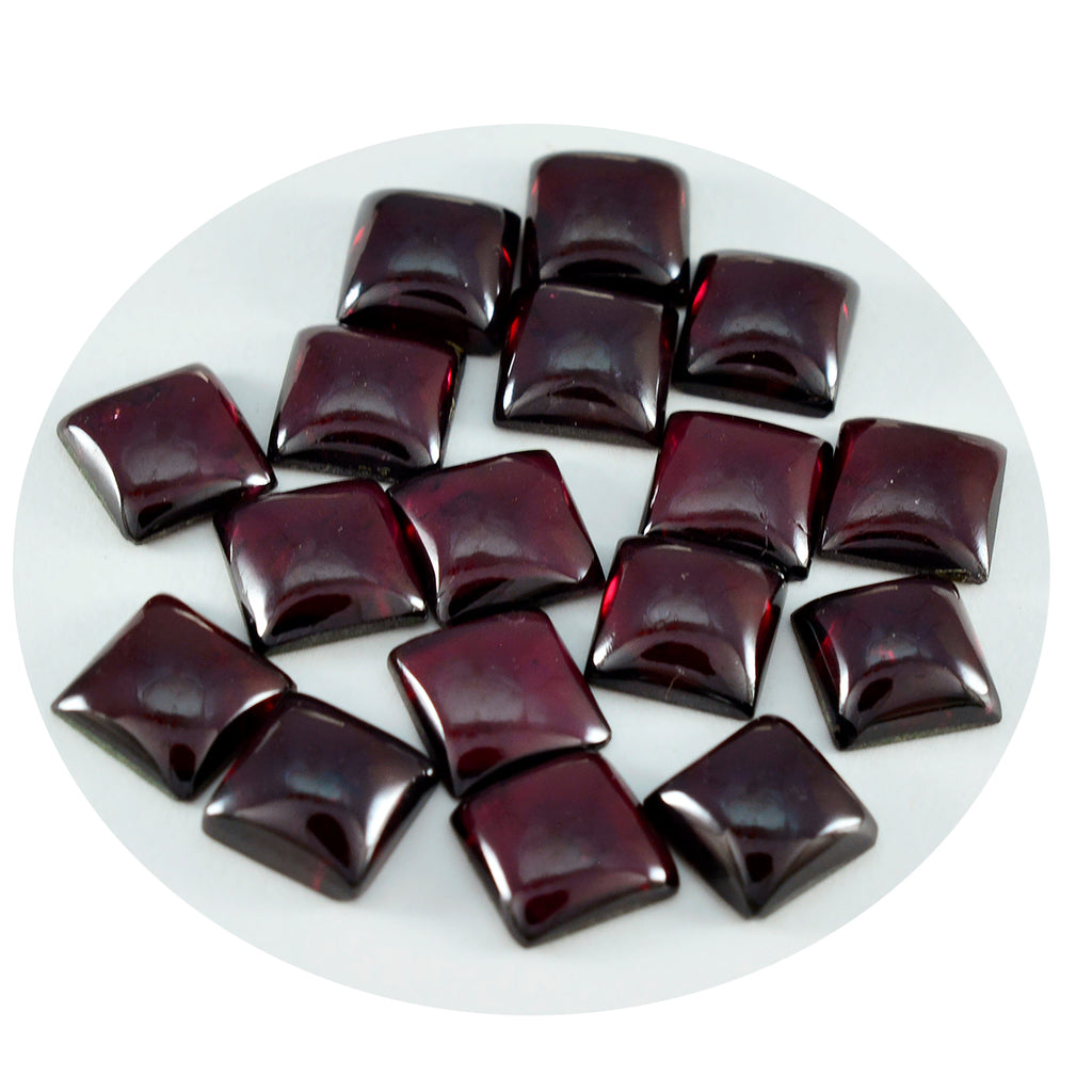 Garnet 1PC Small 8x8 MM Square Cabochon Red Luster semi Precious Loose Gemstones