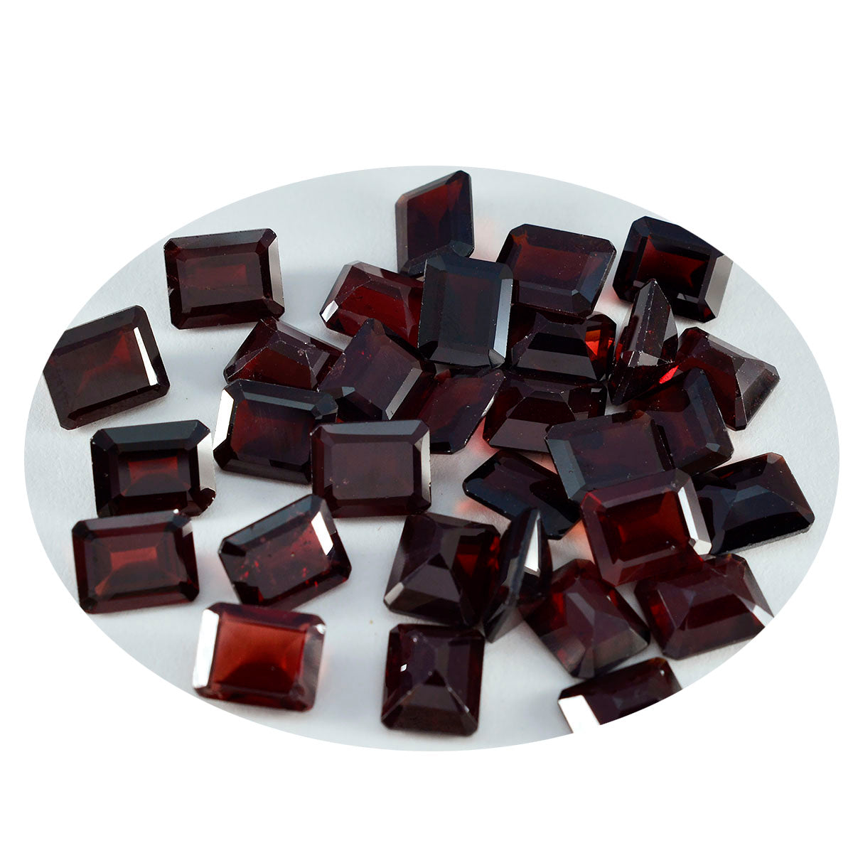 Garnet 1PC Small 6x9 MM Emerald Faceted Red High Quality Semi Precious Loose Gemstones