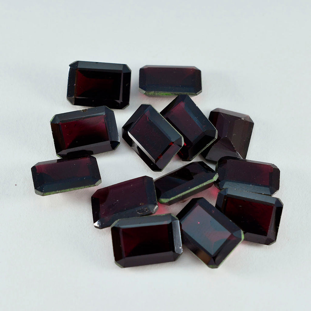 Garnet 1PC Small 7x9 MM Emerald Faceted Red Natural Semi Precious Gems
