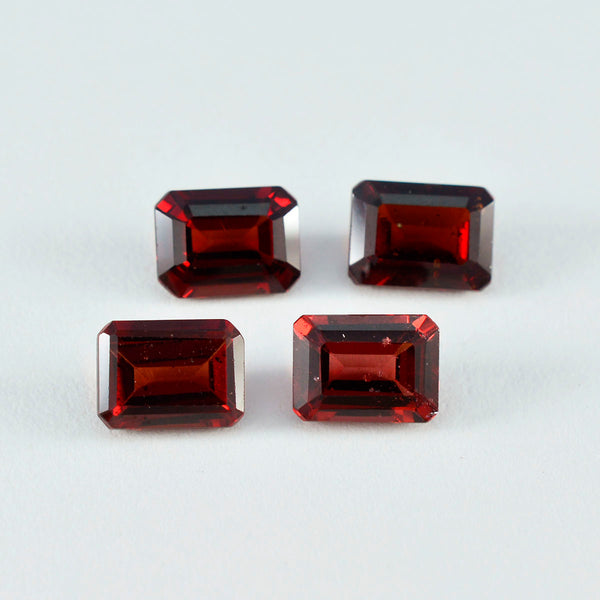 Garnet 1PC Tiny 4x6 MM Emerald Faceted Red Lustrous Semi Precious Gems